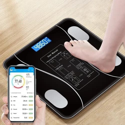 Balança Digital de Bioimpedância Corporal com APP e Bluetooth — Suporta até 180 kg