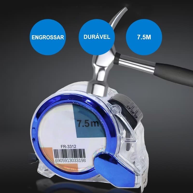 Trena De Aço Com Trava E Alça 7.5m * 25mm / 5m * 25mm Durável - W