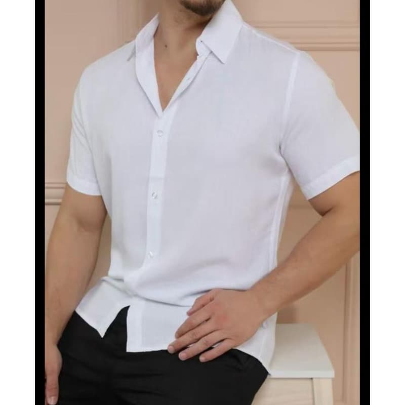 camisa social manga curta  slim fit Microleve com elastano não amassa