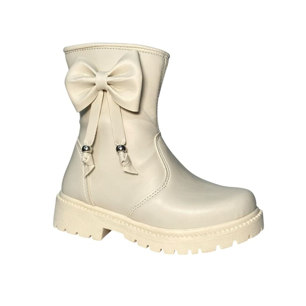 Bota Delicada Fosco Laço Pingente Infantil Menina 20 Ao 34