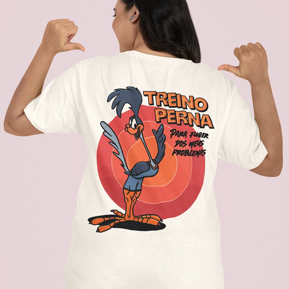 Camiseta Feminina Treino Perna Academia Roupas de Treino Cardio Algodão Camisa Fitness Premium 30.01