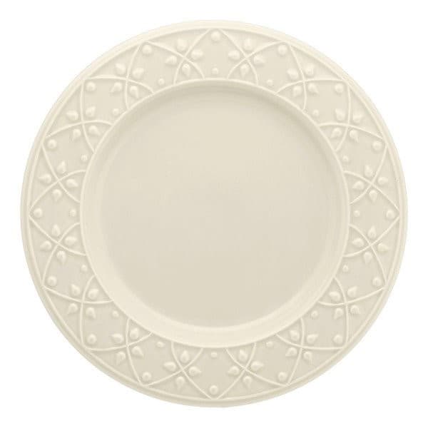 Prato Raso 26cm Mendi Marfim Cerâmica Oxford Peça Elegante e Moderna para Jantar e Decoração