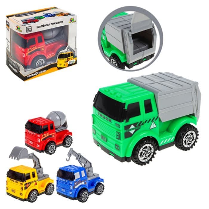 MINI CAMINHÃO BRINQUEDO CONSTRUÇÃO ESCAVADEIRA FRICÇÃO 10CM