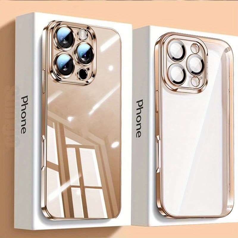 Capa De Telefone Com Moldura Revestida De TPU Transparente E Macia Avançada Adequada Para iPhone 16 15 14 13 12 11 Pro M