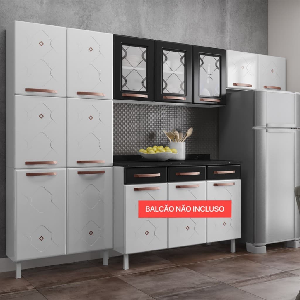 Cozinha de Aço Compacta Telasul Mirage New 3 Vidros 3 Peças