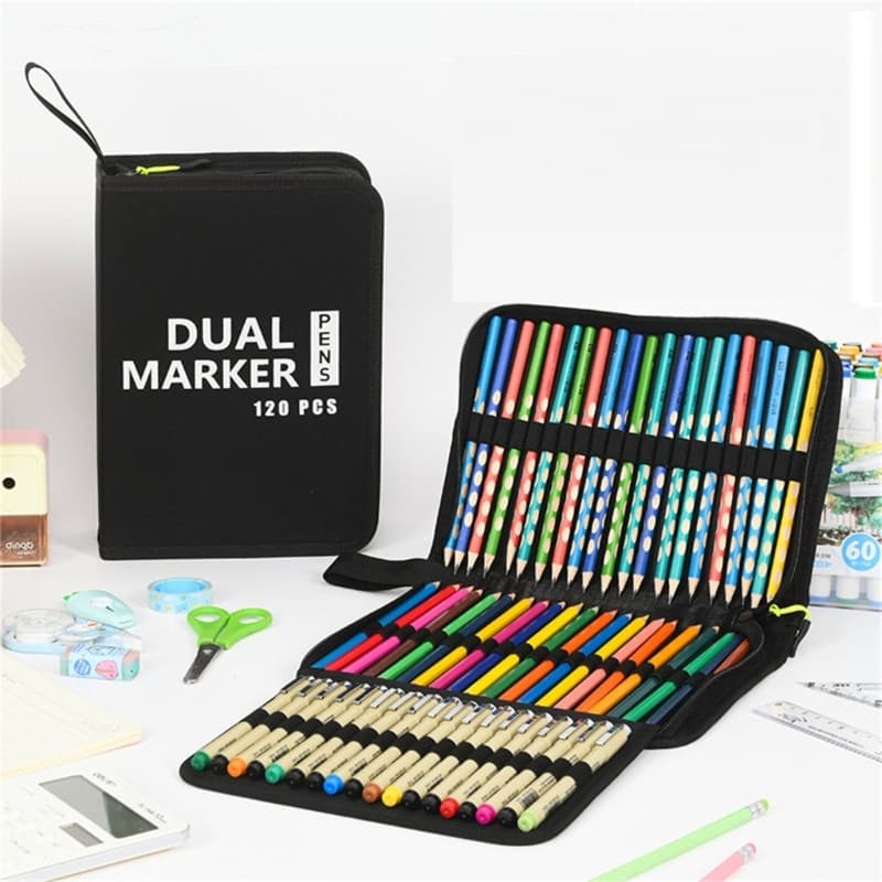 Prosperityussuit * 60 72 100 120 Slots Bolsas Para Lápis Colorir Capacidade Estojo De Desenho