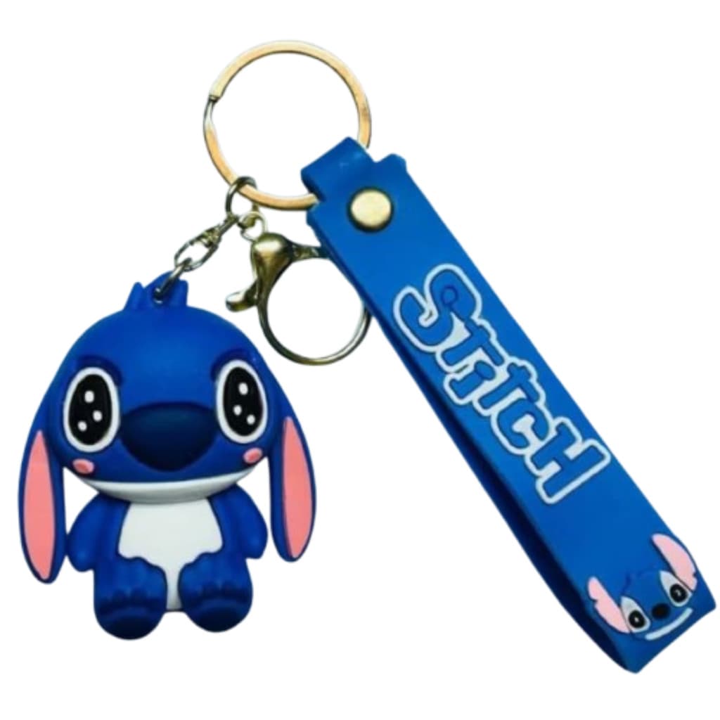 Chaveiro Pingente Stitch Angel 3D Premium Grande Emborrachado
