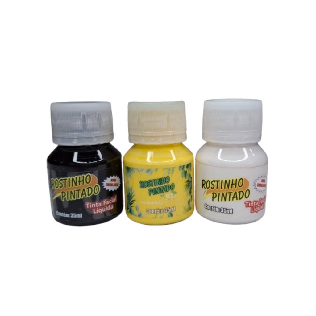 Tinta Liquida Facial 3 cores 35 ml Rostinho Pintado