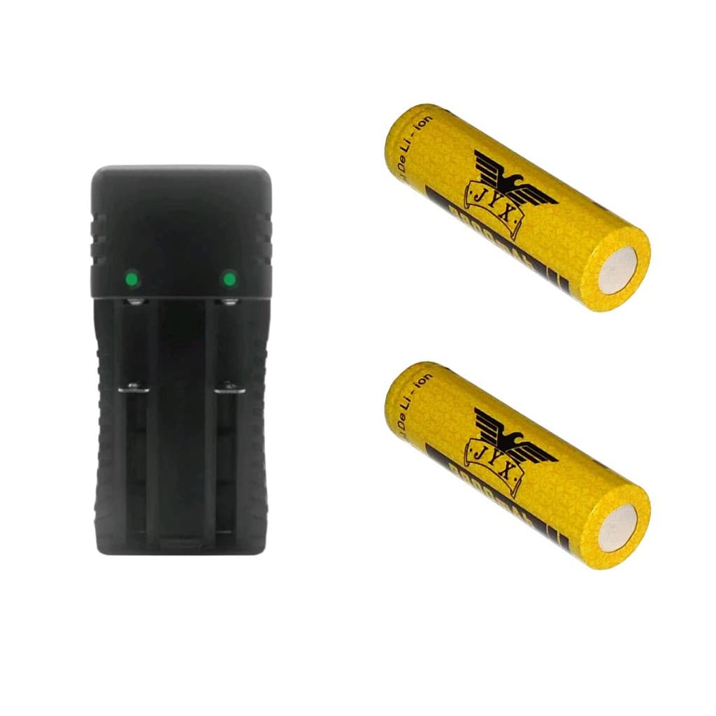 Kit Carregador De Bateria Duplo 2 Slot Bateria 26650 Mais 2 Baterias Recarregaveis