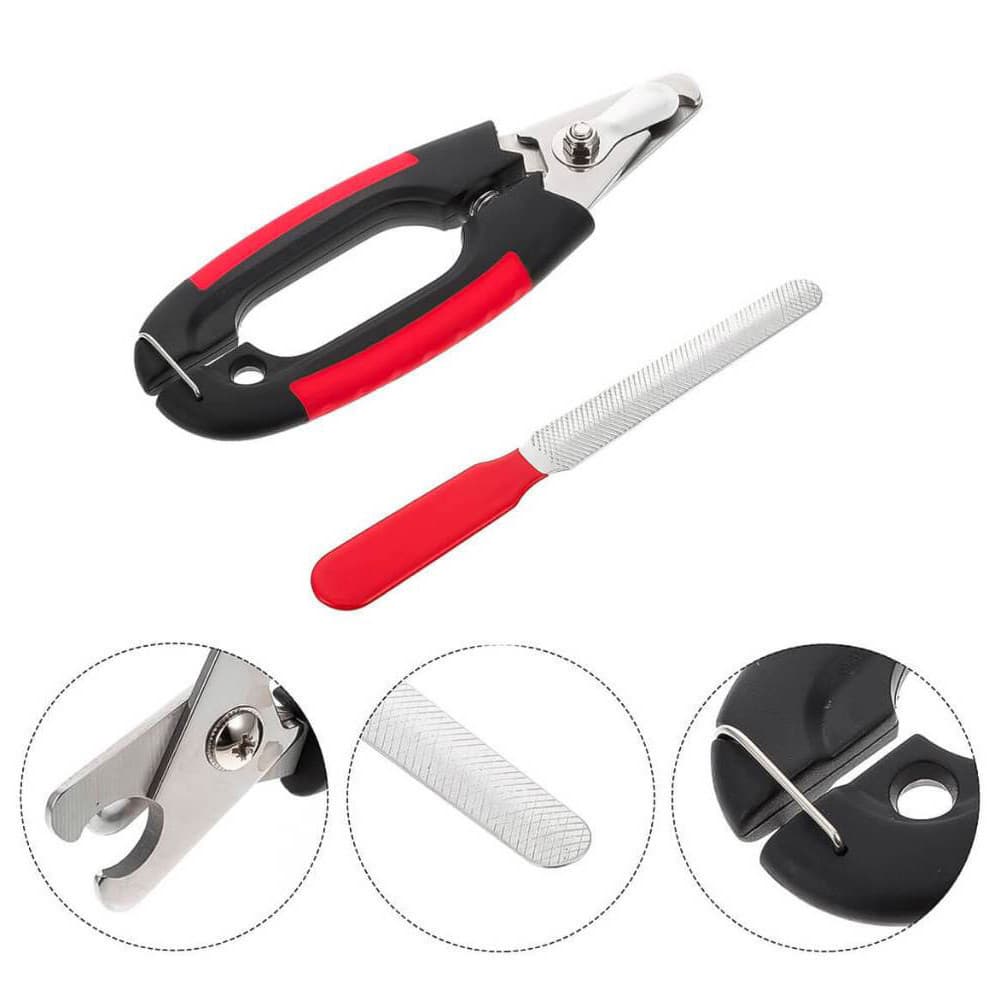 Kit Cortador Alicate + Lixa De Unha Gatos E Cães Pequeno Porte 12CM Alicate Cortador de Unha Pet para Cachorro Gato Patinha Higiene Banho