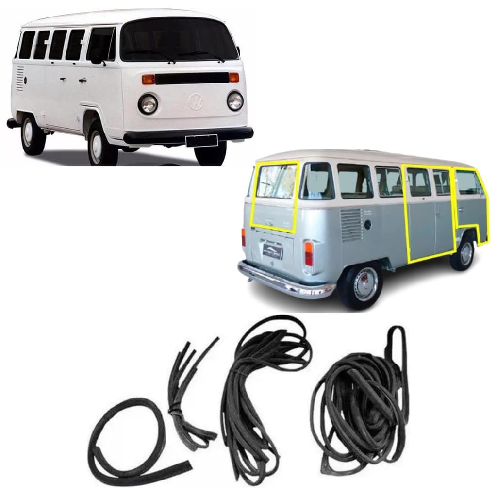 Kit Borracha Completo Portas Dianteira Lateral Porta Mala Kombi Clipper 1975 à 1997 Envio Imediato