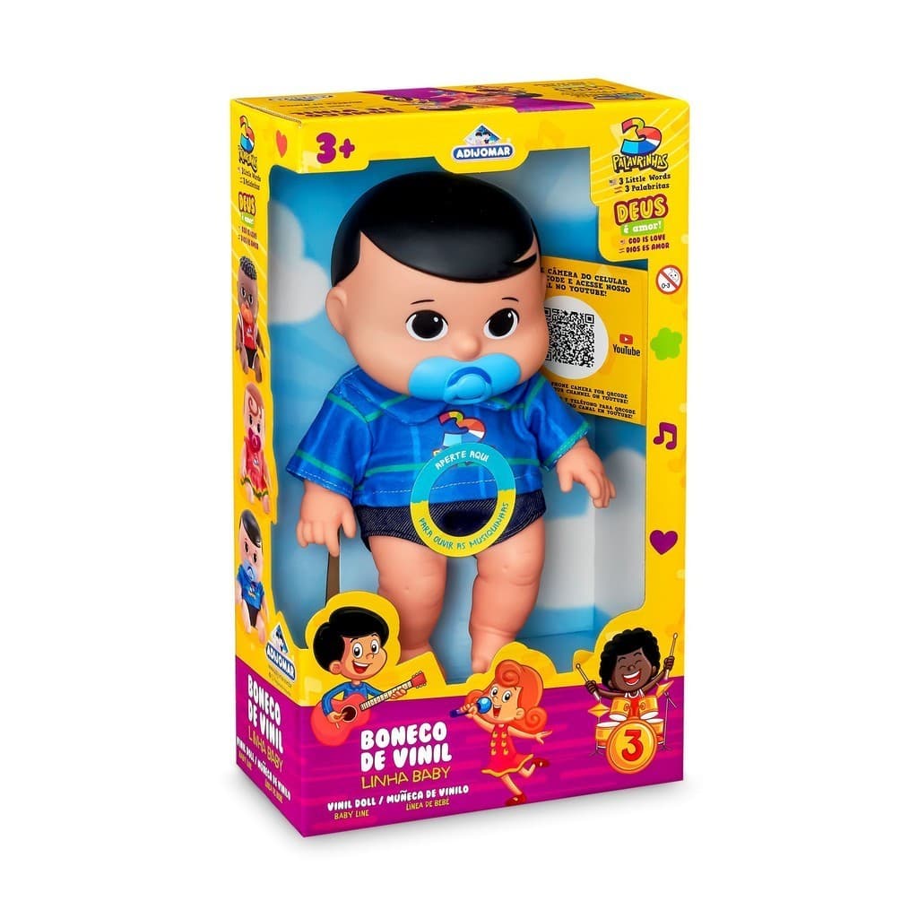 Boneco Baby Miguel 3 palavrinhas com som