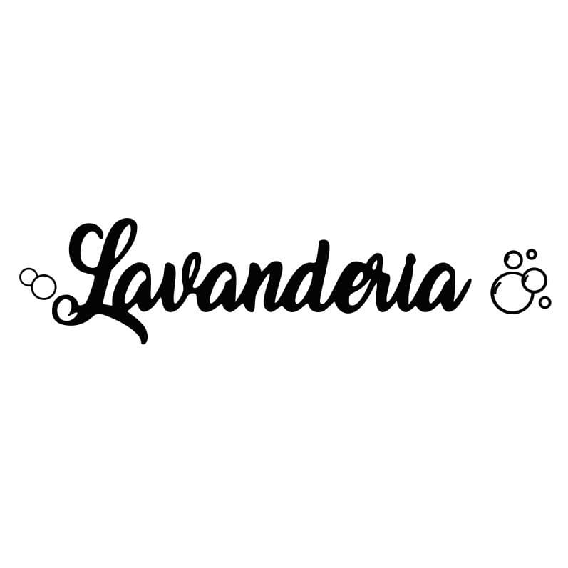 Palavra de parede Lavanderia Tamanho Personalizado + apliques de bolha de sabão  Mdf 6mm preto