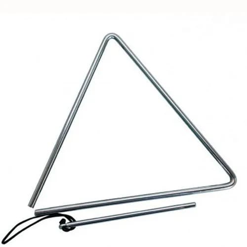 TRIANGULO MUSICAL AÇO CROMADO COM BATEDOR  25 CM  XOTE BAIÃO FORRÓ XAXADO INSTRUMENTO PROFISSIONAL