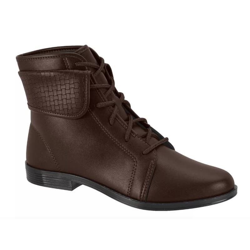 Bota Coturno Moleca Marrom com Detalhe Trançado Confortável Versátil Perfeita Estiloso  Aconchegante