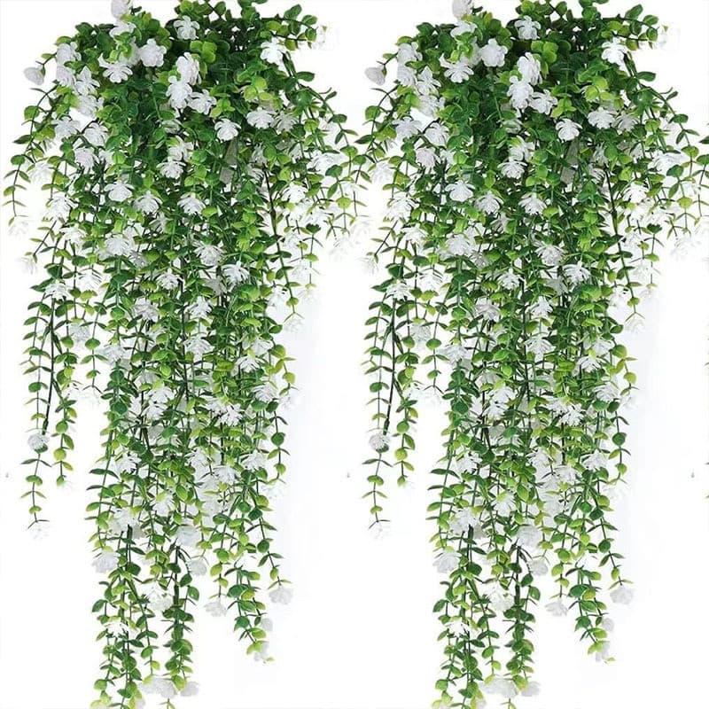 Flores Artificiais De Chá De Eucalipto Vinha Dinheiro Deixa Rosas Parede Penduradas Plantas Falsas Casamento Jardinagem Decoração Casa