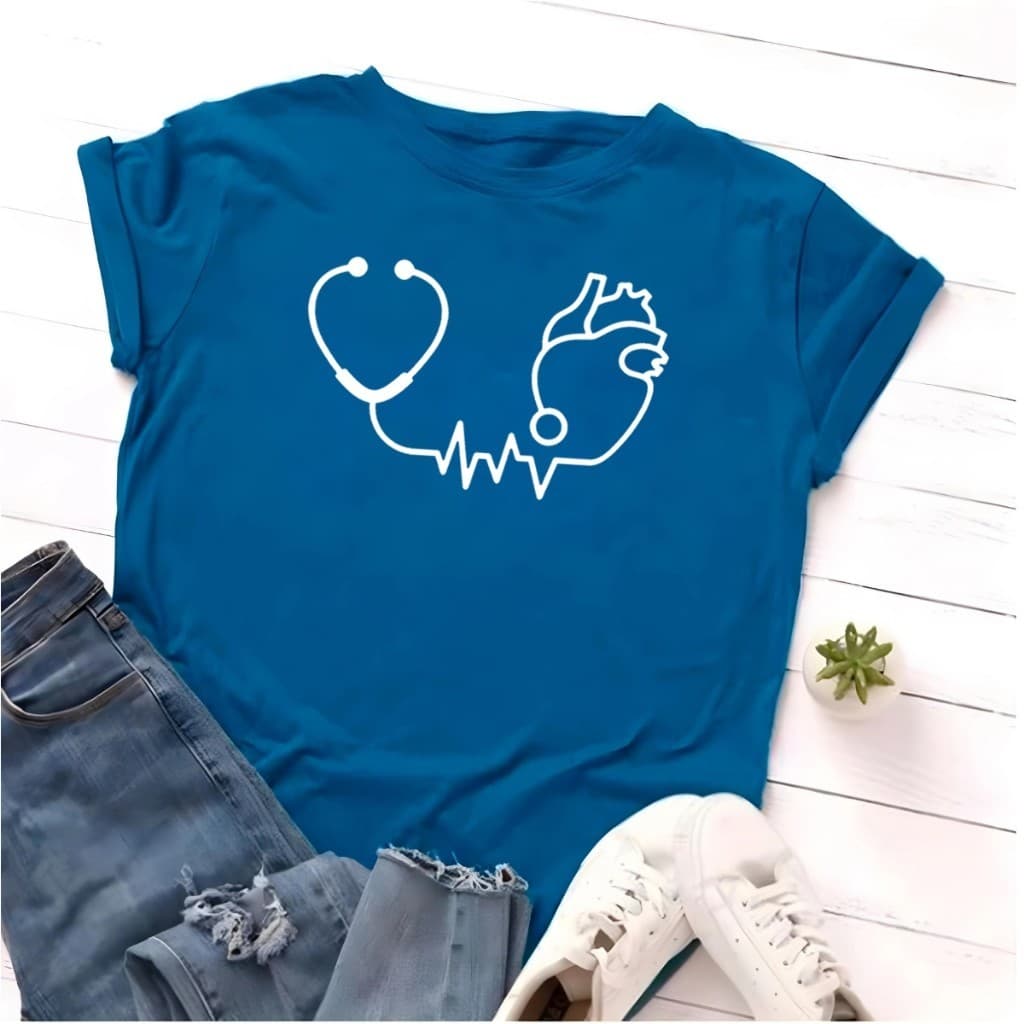 T-shirt Blusa Linda Enfermagem Por Amor Camiseta Feminina Camisa
