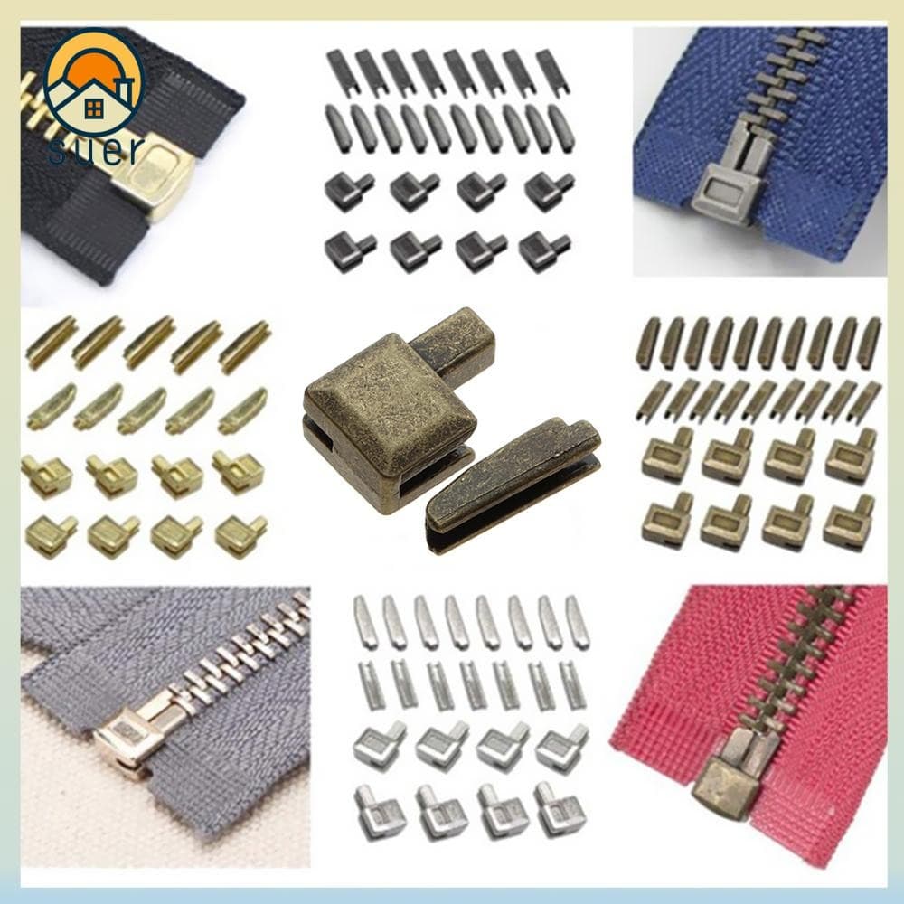 SUEBR 10 Conjuntos De Reparo Com Zíper Rolha Acessórios De Metal Extremidade Aberta De Alta Qualidade