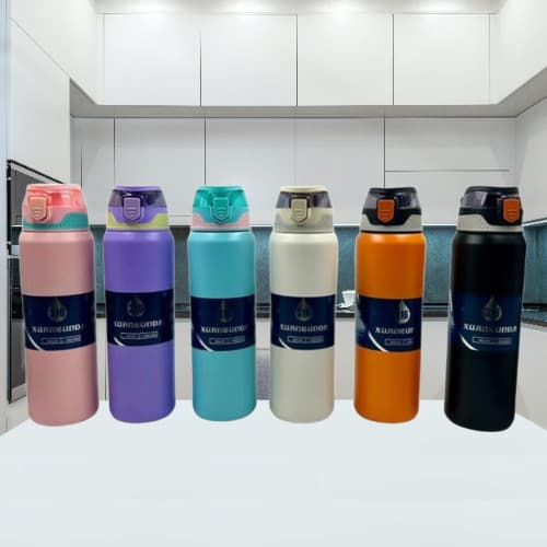 Garrafa Térmica 800ml Água Quente-Fria com Alça de transporte, canudo opcional.
