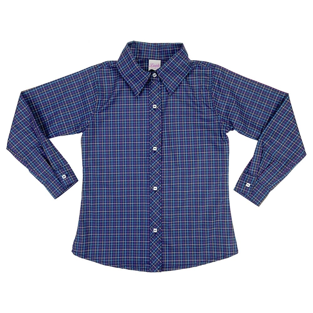 Camisa Look Jeans Xadrez Azul-Marinho