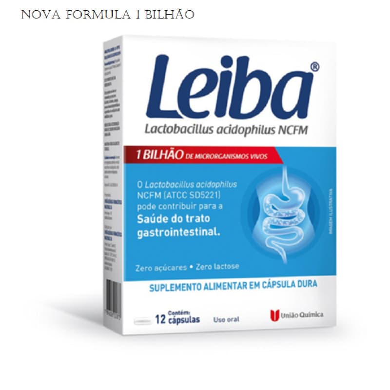 LEIBA LACTOBACILLUS 1 BILHÃO 12 CÁPSULAS