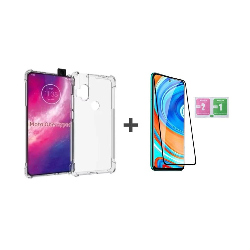 Capa Capinha Motorola One Hyper Anti Impacto Transparente + película Vrido 3D / 9D