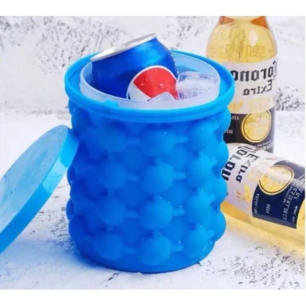 Mini Balde Térmico Forma De Gelo Em Silicone Cubos Ice Magic Faz 120 Bolinhas De Gelo