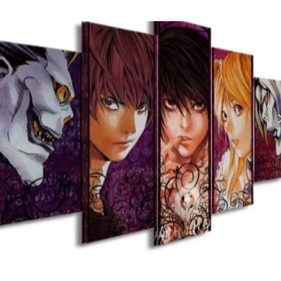 Quadro Decorativo 5 Peças Quarto Anime Death Note promoção alta qualidade 8k