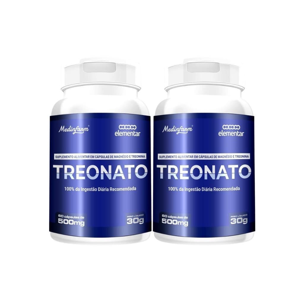 Kit 2 Treonato de Magnésio 60 Cápsulas Elementar