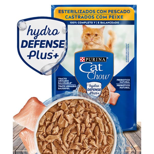 Ração Úmida Nestlé Purina Cat Chow Sachê Peixe ao Molho para Gatos Adultos Castrados - 85Gr