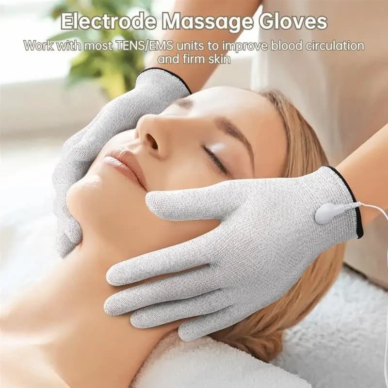 1luvas Condutivas De Fibra De Prata Luvas De Eletrodos Pads Eletroterapia Massagem