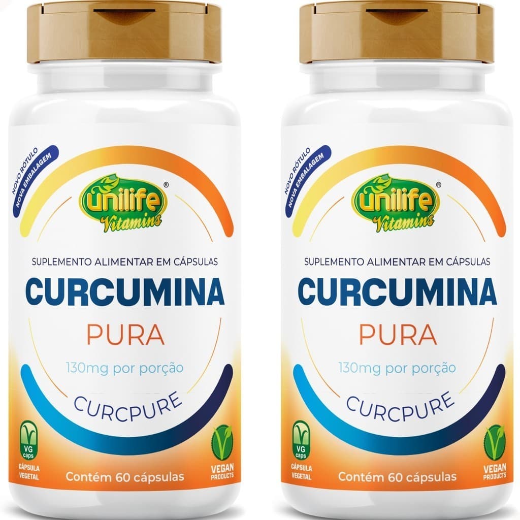 Kit 2 Curcumina Pura 60 Capsulas 450mg - Unilife