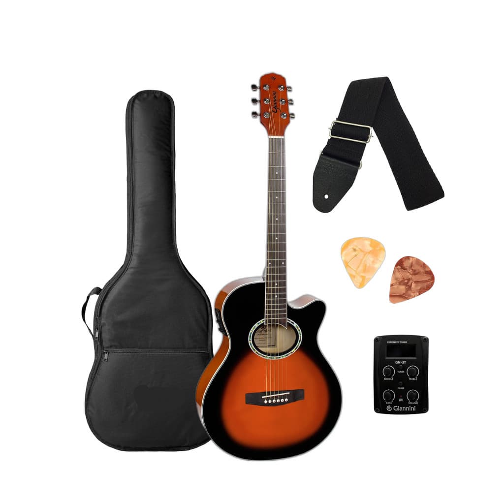 Violão Giannini eletroacústico Cordas de  aço GSF-1D CEQ 3TS com Capa e Correia