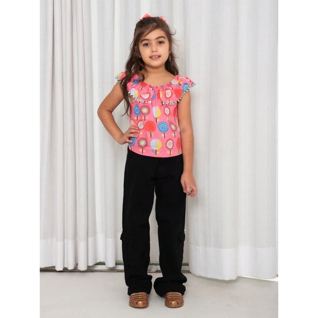 Calça Wide Leg Juvenil Cargo