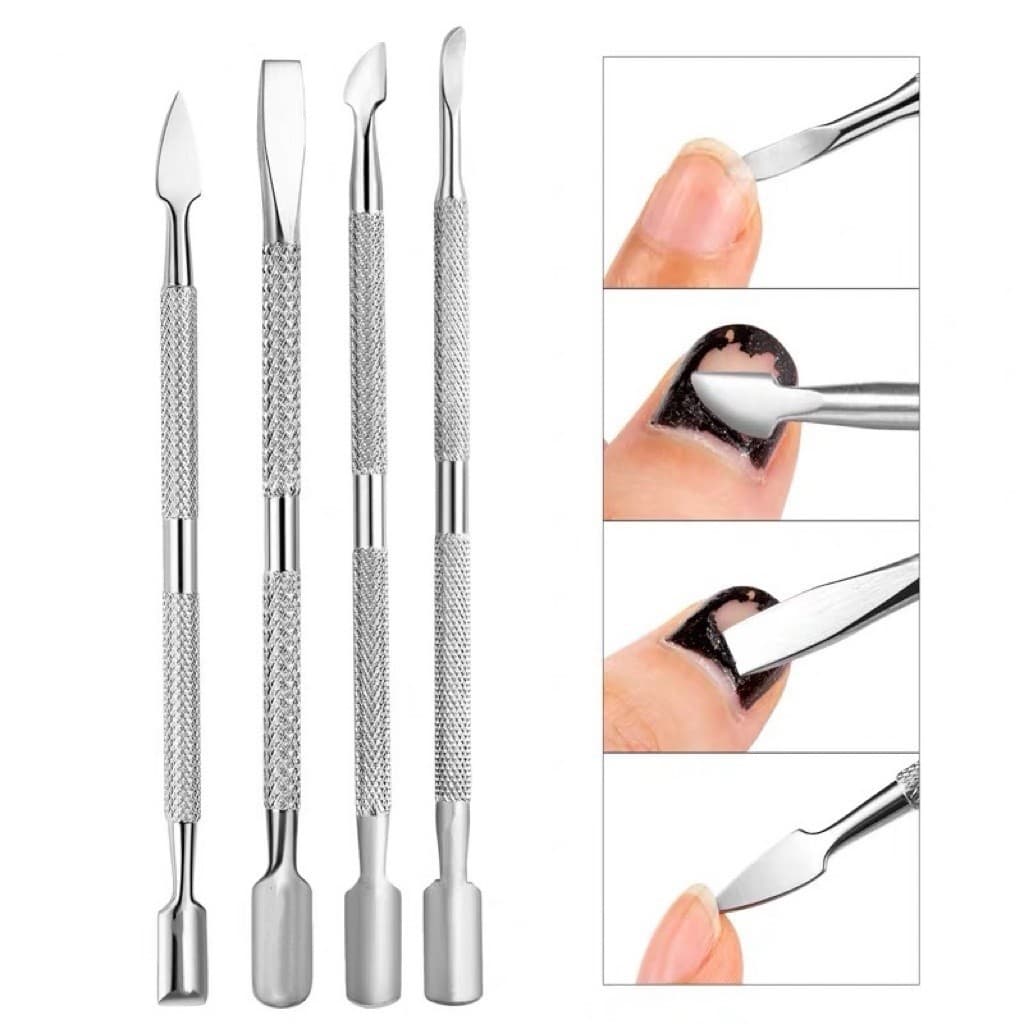 Kit 4 Espátulas Proficional Aço Inox para Manicure - Pedicure Podologia