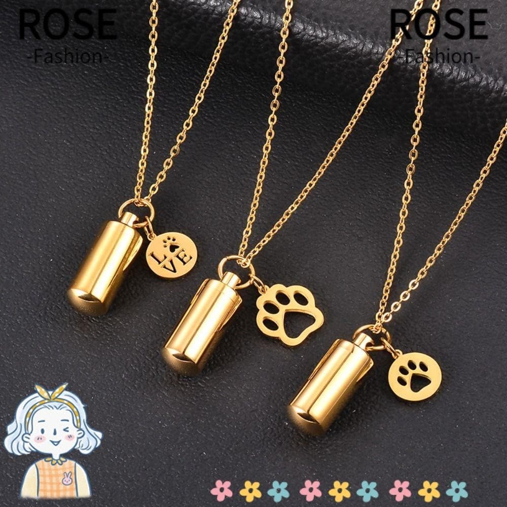 Colar Memorial De Urna De Cinzas ROSEGOODS , De Garrafa De Desejos De Ouro E Prata DIY , Formato De Cápsula