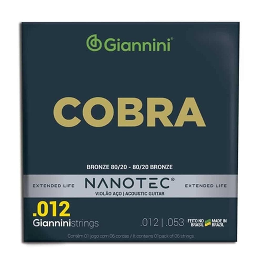 ENCORDOAMENTO GIANNINI CA82L PN VIOLÃO AÇO BRONZE 80/20 PROTETIVA NANOTEC 0.012