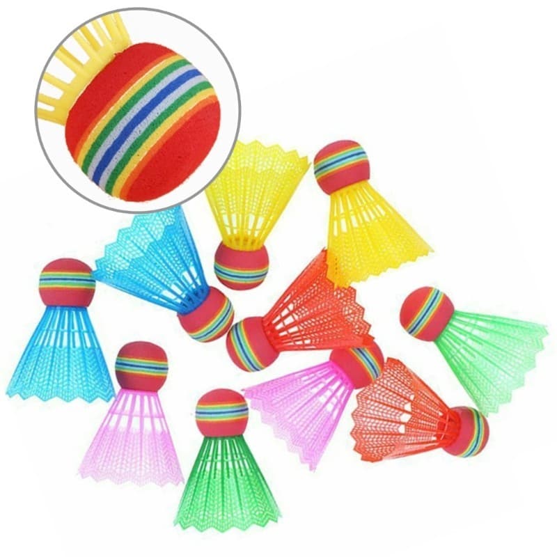 YOIOI 10 Unidades De Cabeça De Arco-Íris De Badminton De Plástico De Nylon Conjunto De Peteca Para Jogo