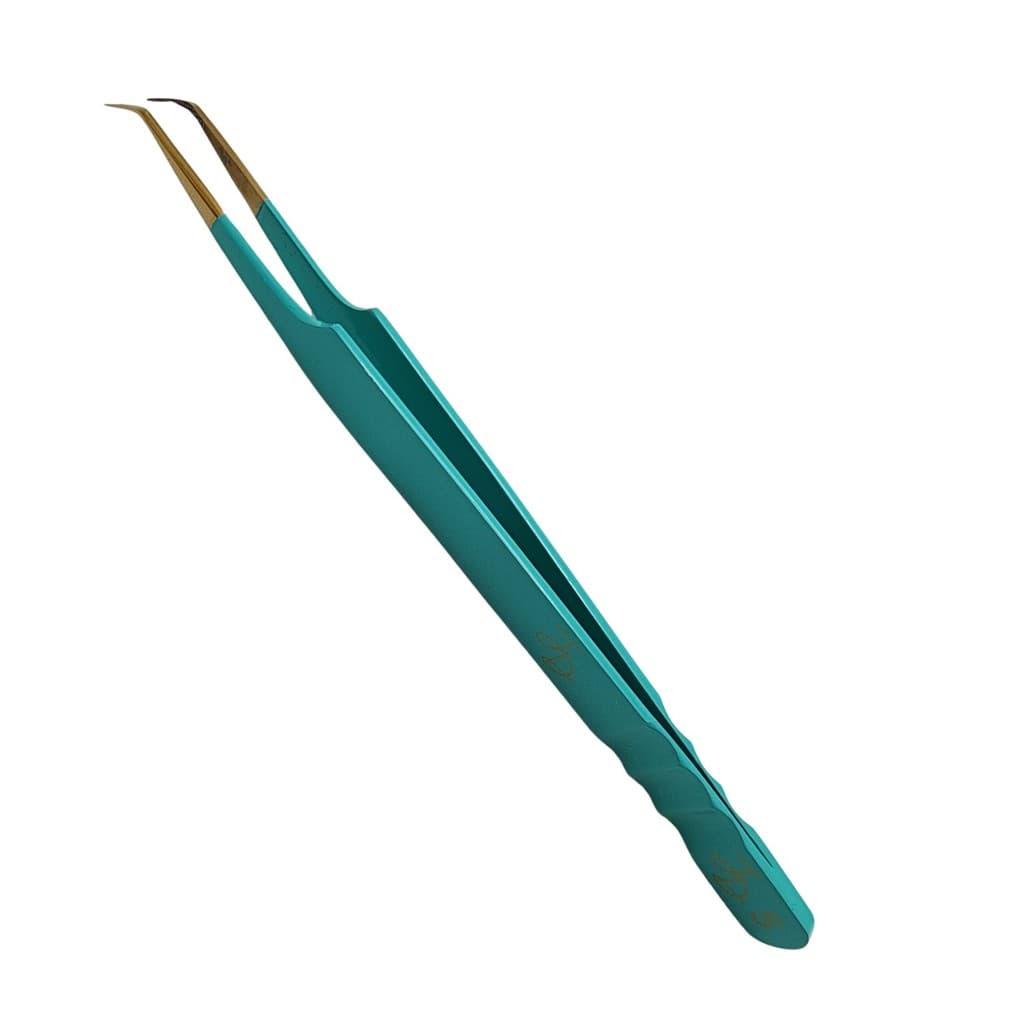 Pinça JD Lashes Ponta Diamantada Alta Precisão Semi Curva JD-05