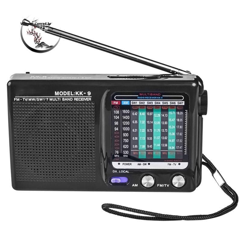 Rádio Portátil AM/FM/SW Operado Para Interno , Externo E De Emergência Com Alto-Falante Entrada Fone De Ouvido