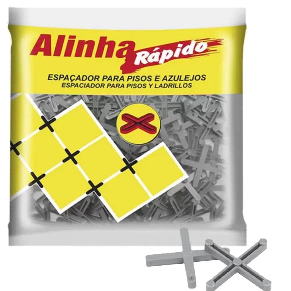Kit 100 Espaçador Separador Para Pisos Revestimentos Azulejos Tipo Cruz 1mm Alinha Rápido Juntalider