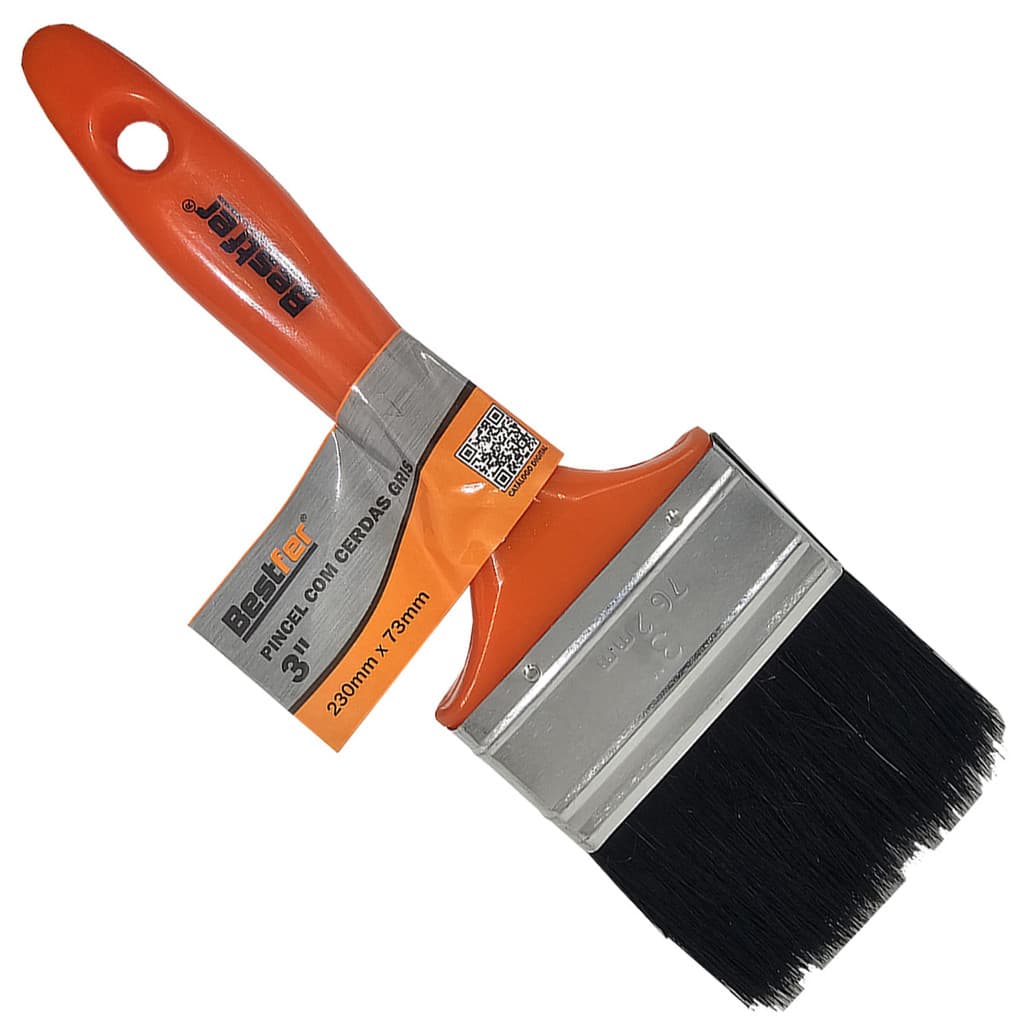 Kit 12 Pincel Trincha 3 Polegadas Cerda Gris Pintura Atacado