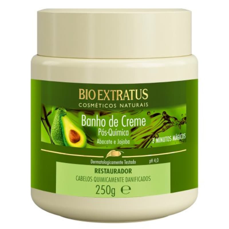 BANHO DE CREME BIO EXTRATUS PÓS QUIMICA ABACATE E JOJOBA 250G