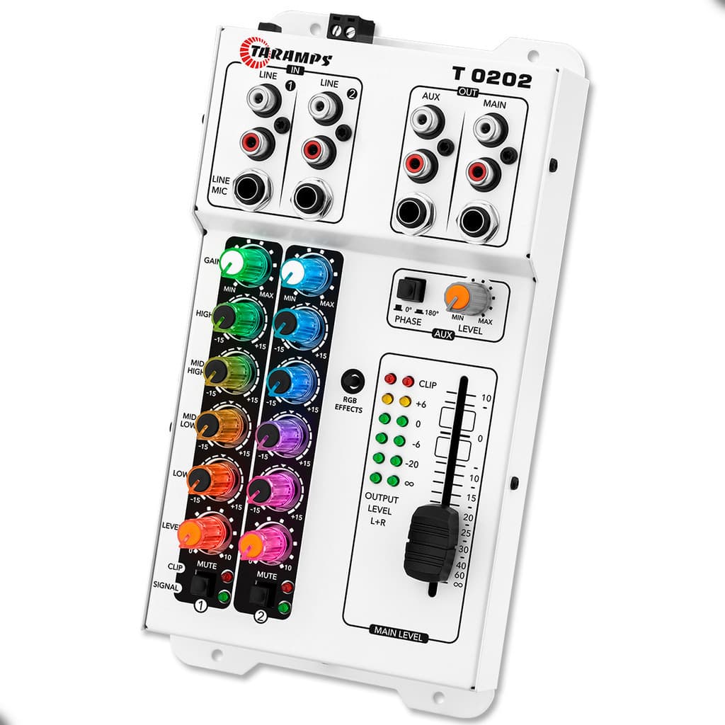Mesa Taramps T0202 Multicolor Colorida LED RGB 2 Canais / 2 Entradas 2 Saídas Som Automotivo