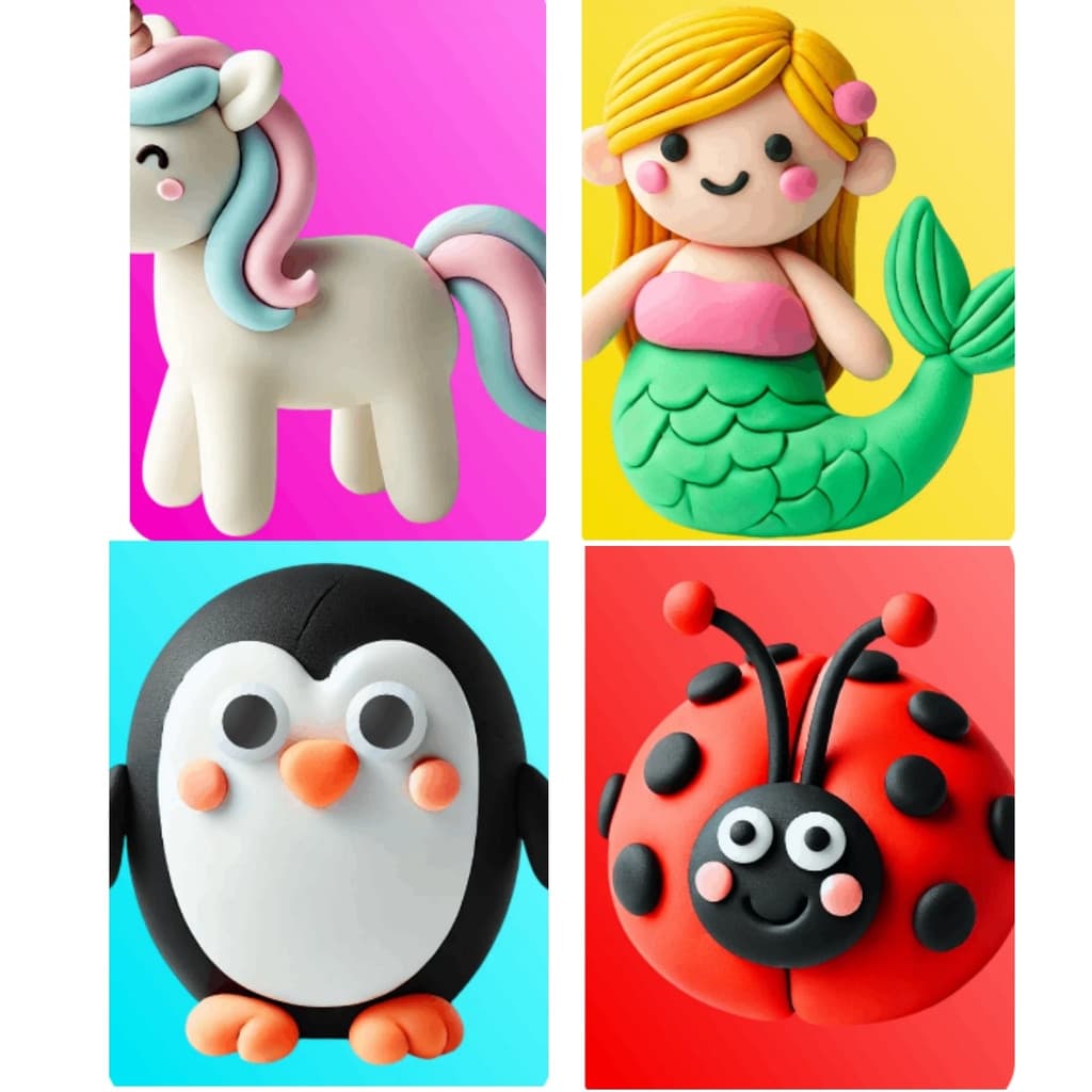 Massinha Infantil Desenvolvendo acriatividade personagens Macia Molda Divertida com Passo a passo QR Code