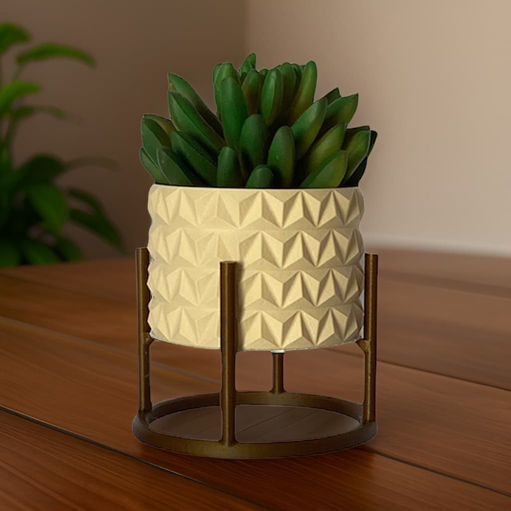 Cachepot Textura Diamante Suporte Decoração Sala De Estar Escritório Quarto Infantil Banheiro