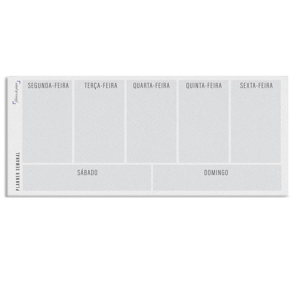 Planner Semanal Slim 50 Folhas Compacto Base Dura Papelaria Bloco de Anotações