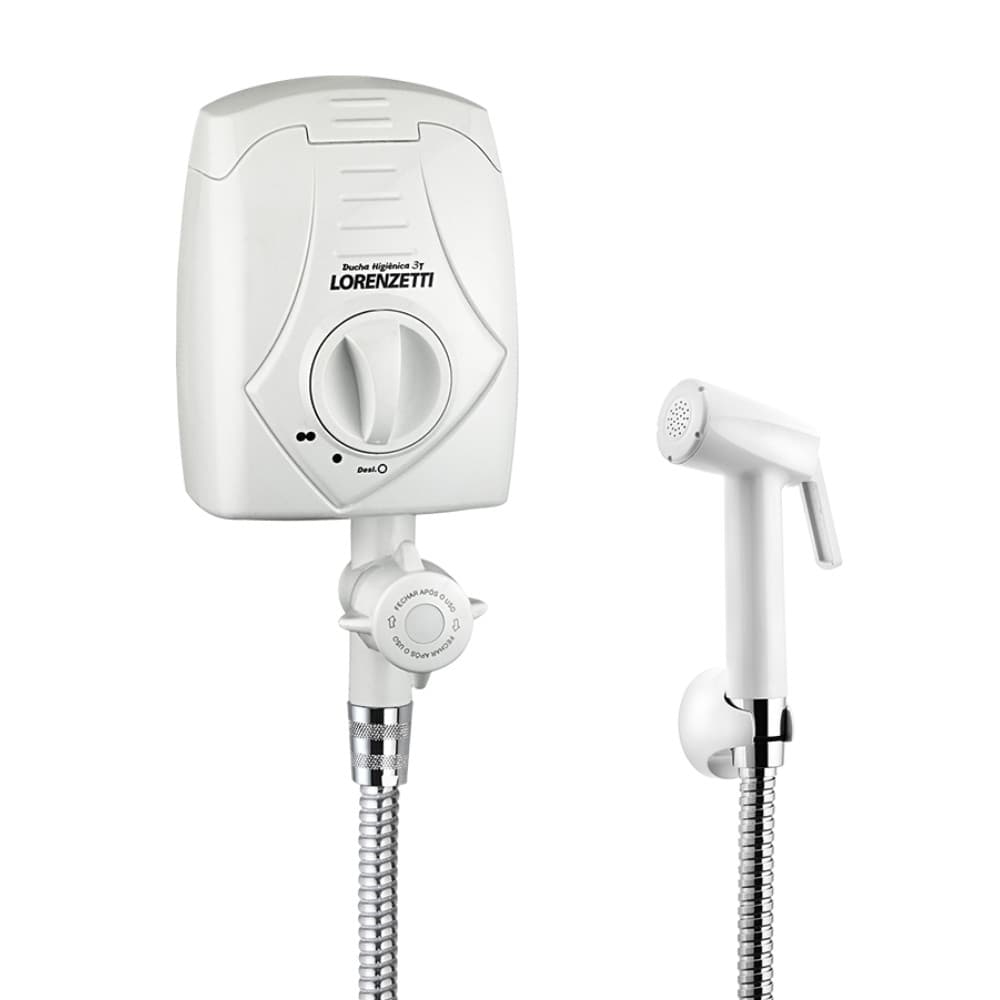 Ducha Higiênica Chuveirinho Elétrica Aquecedor 3T 127V 4000W Branca Lorenzetti Sofisticada Salão De Beleza Banheiro