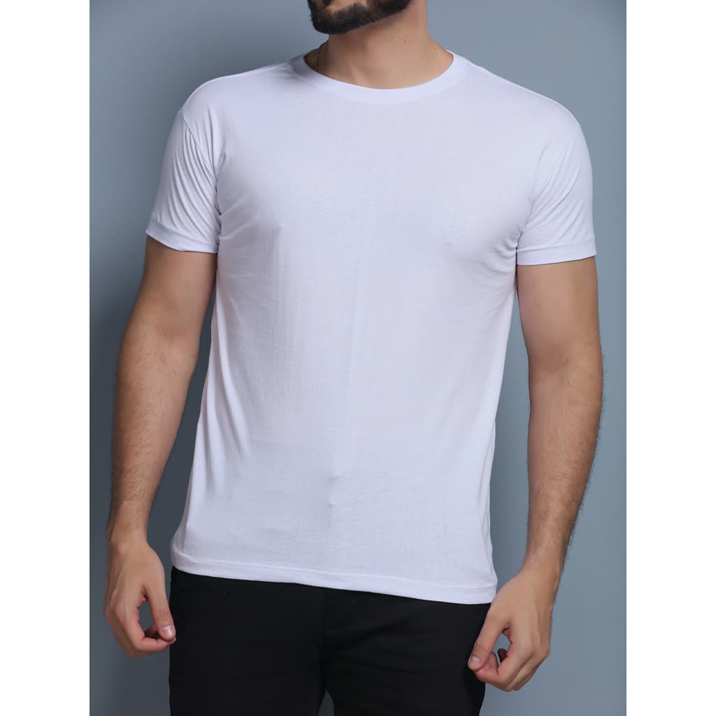 Camiseta Camisa Masculina Básica Algodão  Branco Para Uniforme e Dia Dia.