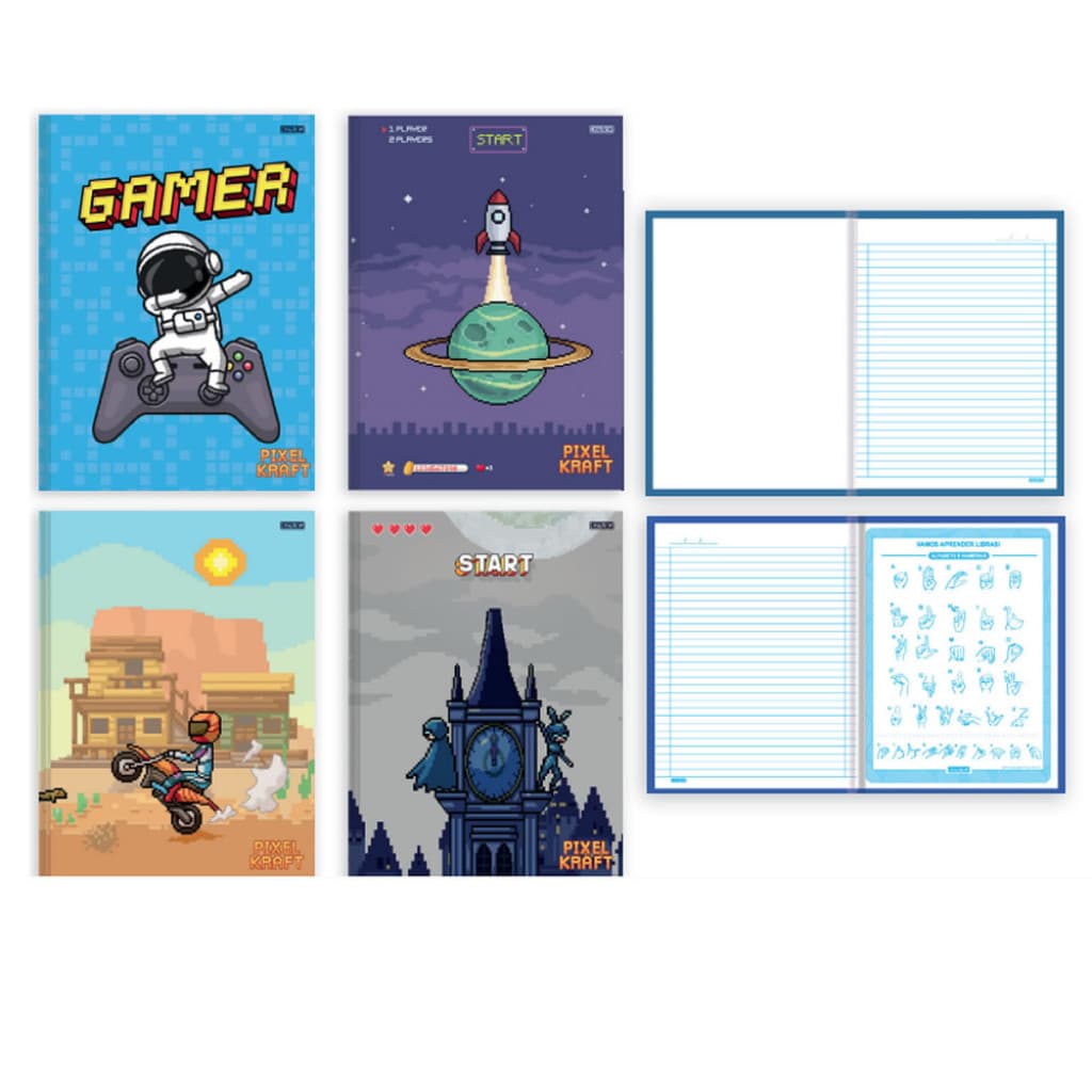 CADERNO BROCHURA 80 FOLHAS PIXEL – SÃO DOMINGOS – 10493 – UNITÁRIO E SORTIDO